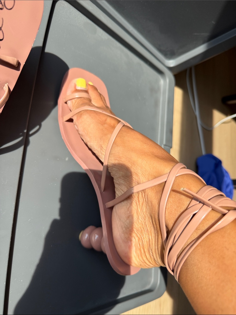 So Me Strappy Lace-Up Heeled Sandal in Dusty Rose